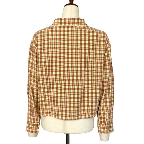 Altar’d State Plaid Flannel Shirt Women’s S Cropped Relaxed Boyfriend Fit NWOT - Picture 2 of 9